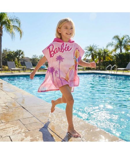 Poncho plage & bain Barbie palmiers