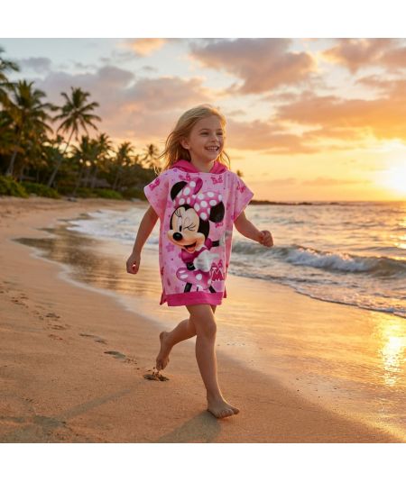 Poncho plage & bain Minnie clin d'oeil