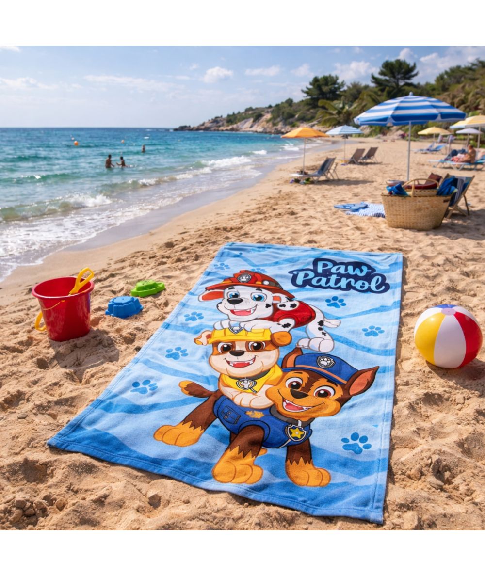 Serviette plage & bain Pat' Patrouille trio