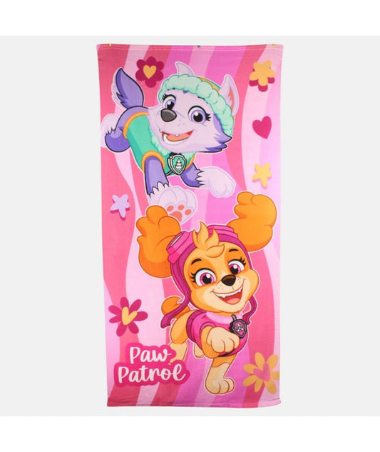 Serviette plage & bain Pat' Patrouille rose
